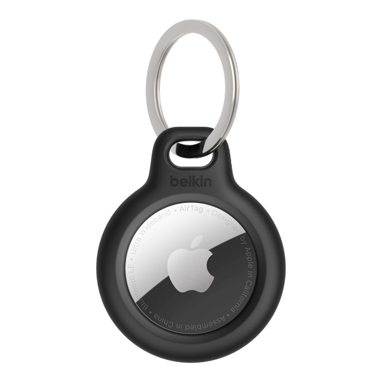Belkin Anneau de protection avec attache en métal (protection pour AirTag, accessoire résistant aux rayures, noir) - Neuf