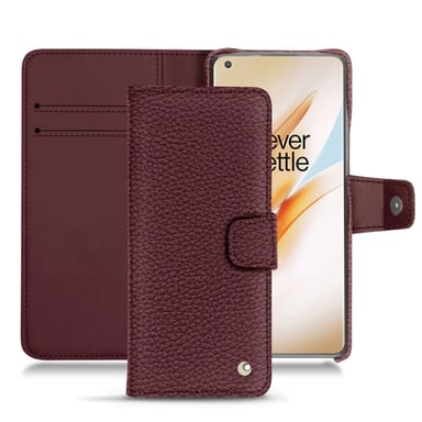 Housse cuir OnePlus 8 Pro -  - Violet - Cuir grainé