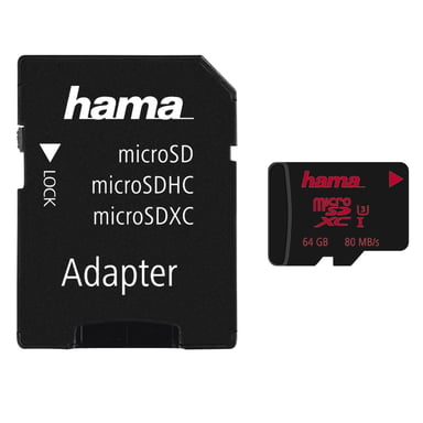 microSDXC 64 GB UHS Speed C3 UHS-I 80 MB/s + adaptador para fotos