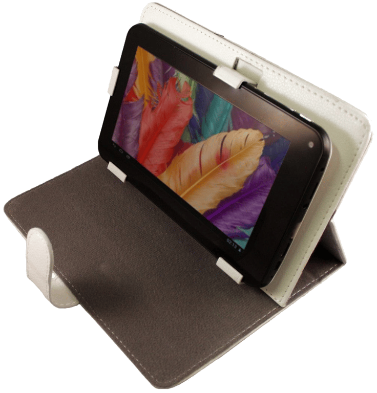 Housse Tablette Tactile Universelle 9' Mode Paysage Simili Cuir Blanc Brillant Faux cuir YONIS