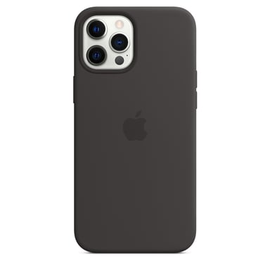 Coque en silicone avec MagSafe pour iPhone 12 Pro Max Noir