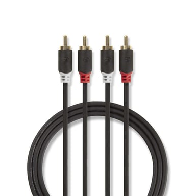 Nedis CABW24200AT30 cable de audio 3 m 2 x RCA Antracita
