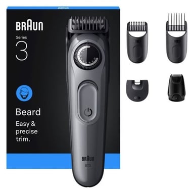 Recortadora Braun BeardTrimmer 3 BT3560 40 niveles 2 peines NiMH 50min Negro/Gris