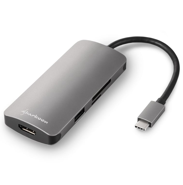 Sharkoon USB 3.0 Type C Multiport Adapter USB 3.2 Gen 1 3.1 Gen 1 Type C Neuf