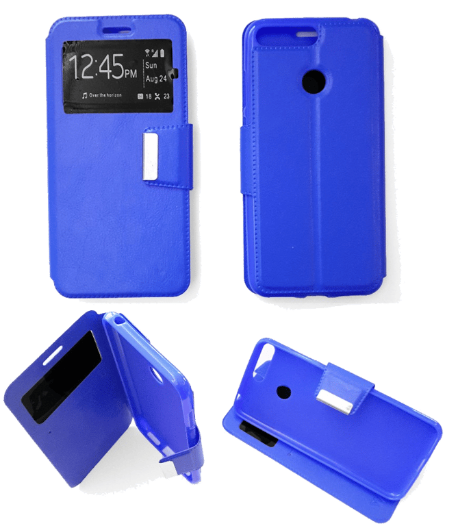 Etui Folio compatible Bleu Huawei Honor 7A