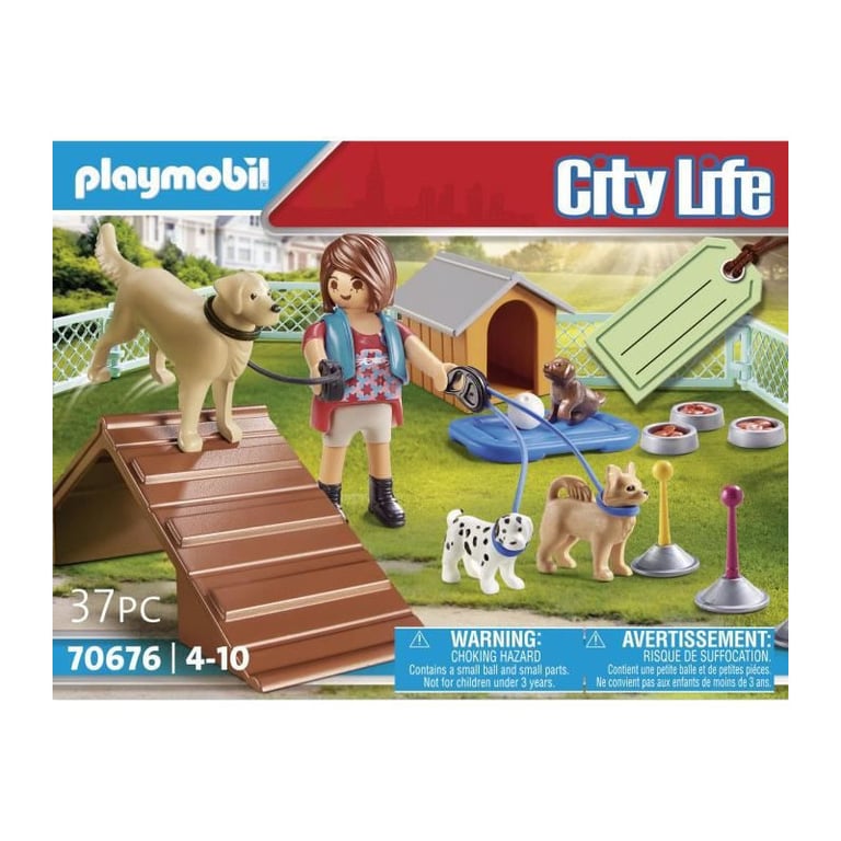 Set Cadeau Educatrice Et Chiens Playmobil La Boîte Avec Accessoires Inclus - vue 5