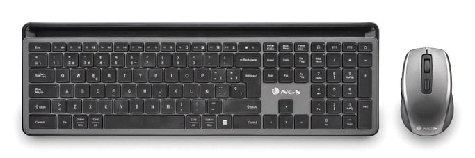 NGS ECLIPSE clavier Souris incluse maison/bureau RF sans fil + Bluetooth QWERTY Anglais Gris