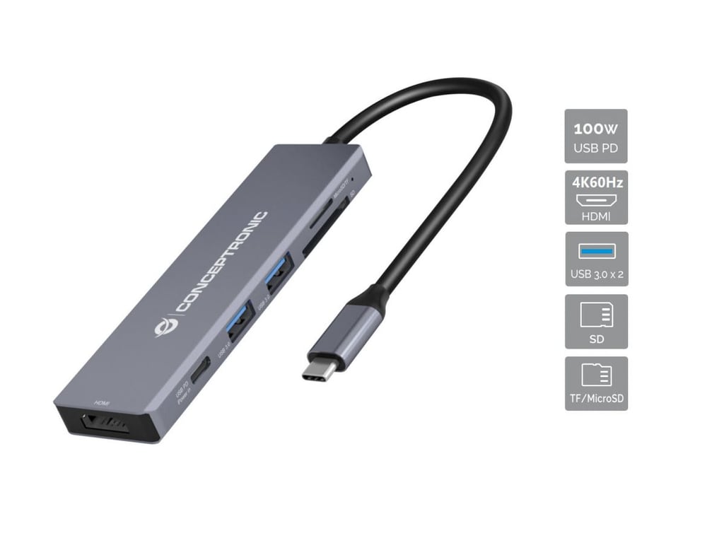 Conceptronic DONN23G station d'accueil Avec fil USB 3.2 Gen 1 3.1 Gen 1 Type C Neuf