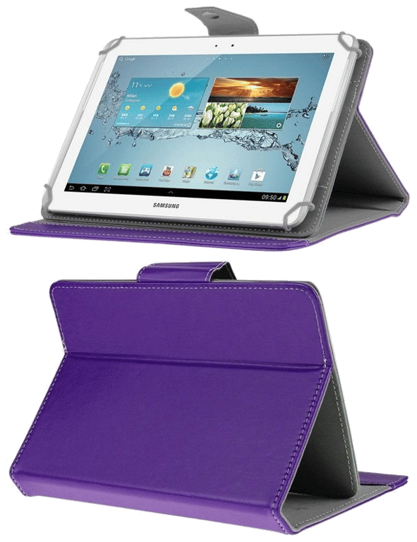 Etui Tablette 10.1 Pouces Universel Rabat Magnétique Protection Intégral Violet Faux Cuir YONIS