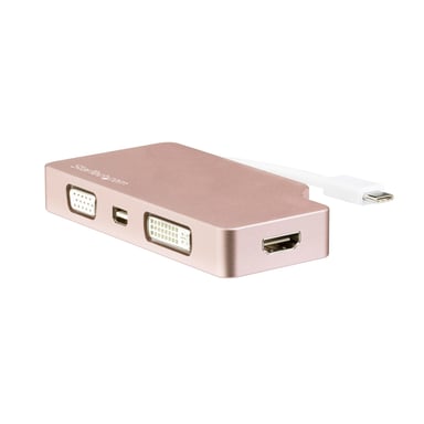 StarTech.com Adaptador USB-C de Vídeo Multipuertos - de Aluminio - 4K 30Hz - Oro Rosa