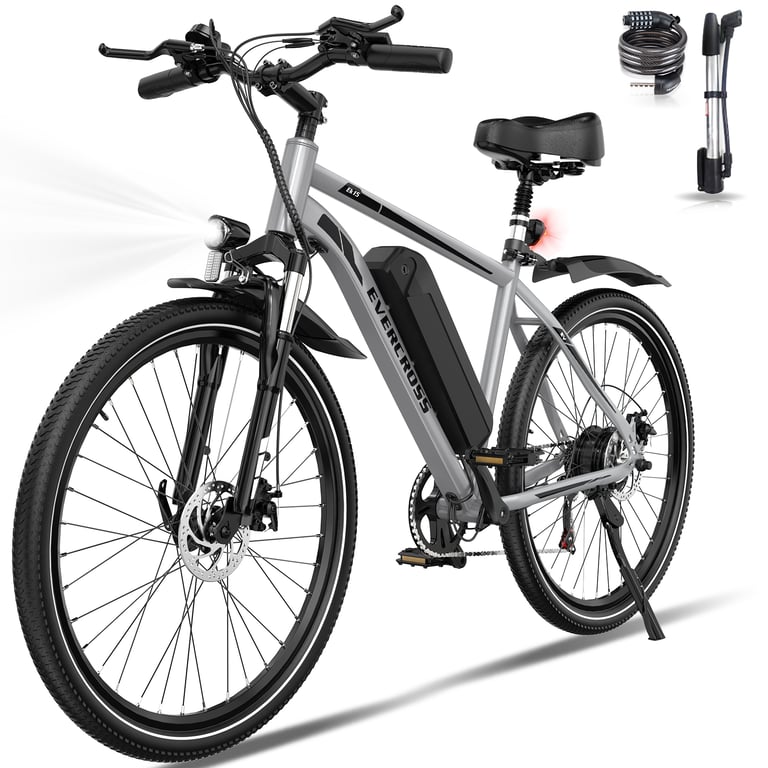 Vélo électrique EVERCROSS EK15 Pneu 26 pouces Transmission 7 vitesses Batterie Amovible Neuf