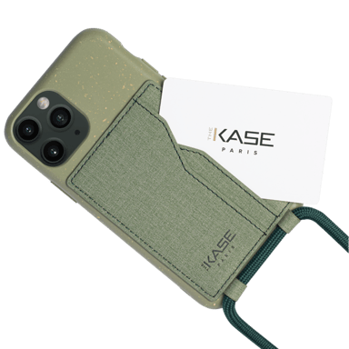 Bandolera vegana orgánica antibacteriana para Apple iPhone 11 Pro, verde albahaca