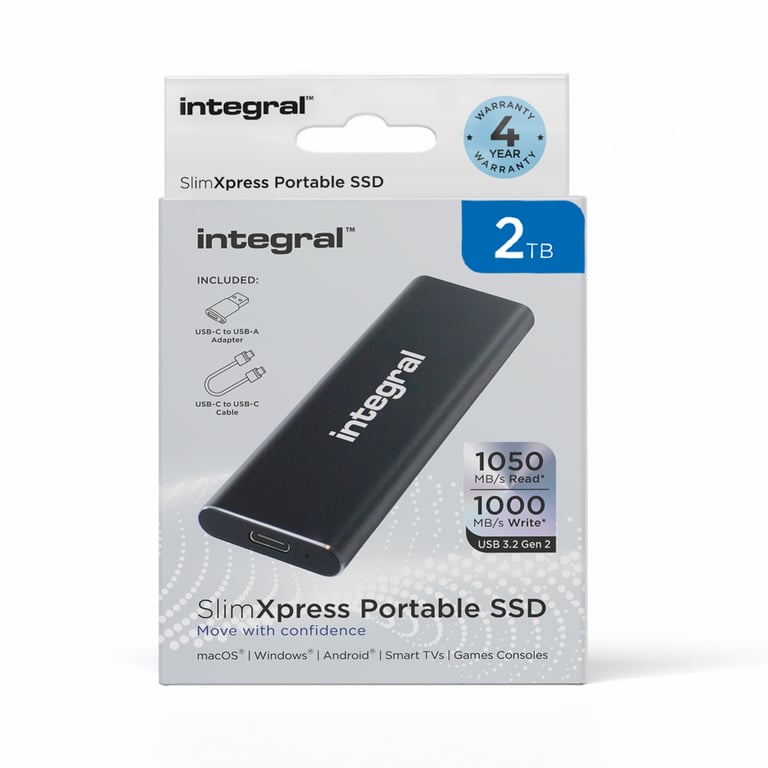 Integral SlimXpress Portable SSD Technologie Thunderbolt USB Type C 3.2 Gen 2 3.1 Gen 2 Neuf
