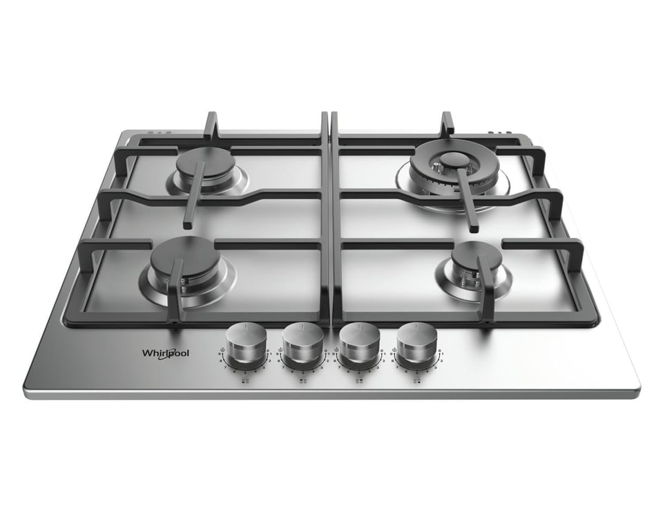 Plaque de cuisson au gaz Whirlpool 58 cm 4 feux Acier inoxydable Allumage intégré - vue 2