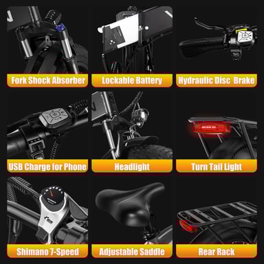 Bici elettrica fuoristrada pieghevole per adulti Vitilan V3 2.0 con pneumatici Fat - Arancione