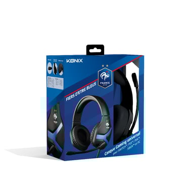 Konix 3328170285698 auricolari/cuffie cablate con archetto play nero, blu