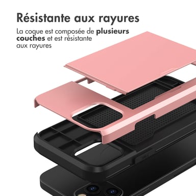 imoshion Coque arrière avec porte-cartes pour Apple iPhone 12 (Pro) - Rose Doré