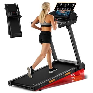 Cinta de Correr Plegable ROBORE SF20 con Inclinación Manual del 15%, Motor Sin Escobillas de 3,0 HP, Triple Amortiguación, Ultracompacta, Sin Montaje, Velocidad 1?12 km/h, Carga Máxima 136 kg para Entrenamiento en Casa