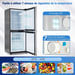Roline Mini Réfrigérateur Congélateur 106L Petit Frigo 2 Portes Argenté Silencieux Bureau