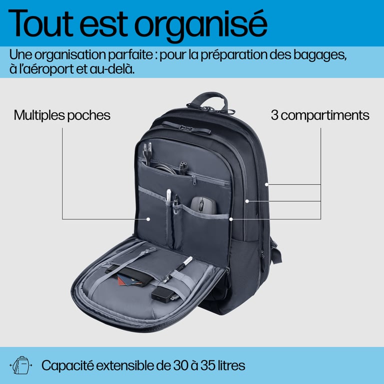 HP Sac à dos pour ordinateur portable Travel Plus 17 pouces Neuf - vue 2