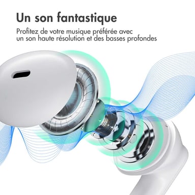imoshion ?Écouteurs Aura - Écouteurs sans fil - Écouteurs sans fil Bluetooth - Blanc