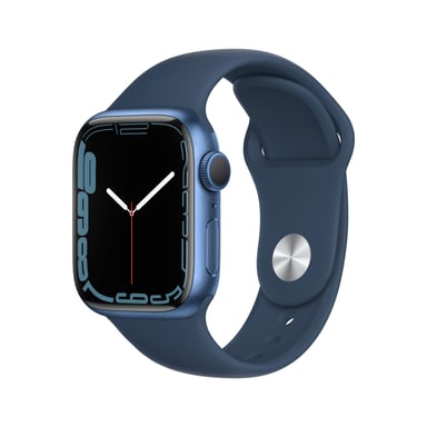 Watch Series 7 (GPS) Boîtier en Aluminium Bleu de 41 mm, Bracelet Sport Bleu Abysse