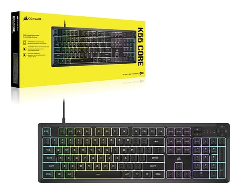 Corsair K55 CORE RGB teclado Juego USB AZERTY Francés Negro