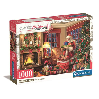 Puzzle 1000 pièces CLEMENTONI Classic Christmas Collection Santa's Visit 70 x 50 cm - Neuf