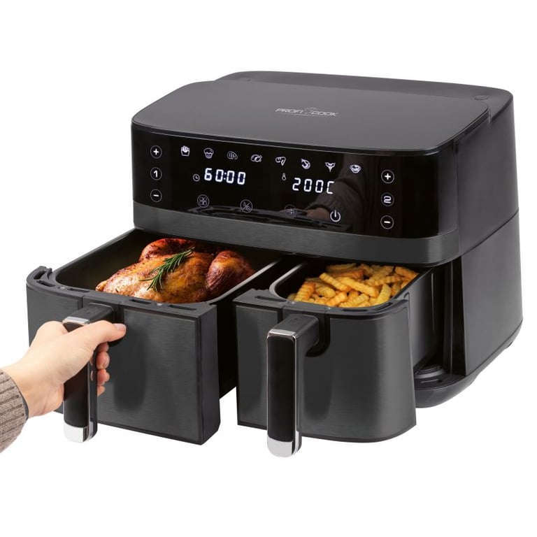 Friteuse à air chaud Air fryer double compartiement Proficook PC FR1295H - vue 3
