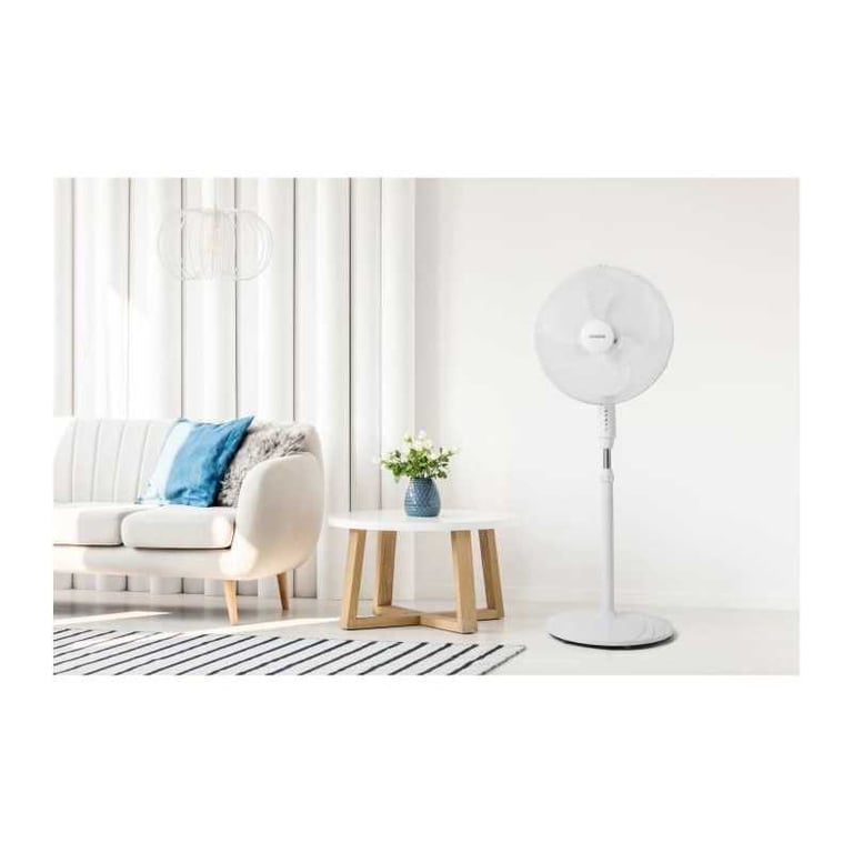 Ventilateur sur pied OCEANIC OCEAVP45W3 45 W 44 cm 3 vitesses oscillant blanc - Neuf