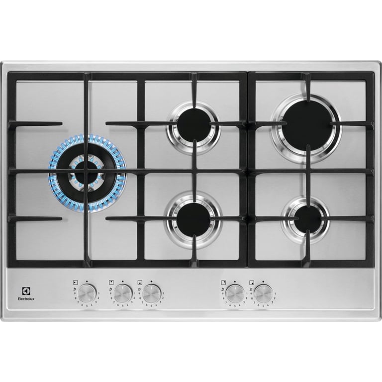Plaque de cuisson à gaz 5 brûleurs 75 cm Inox ELECTROLUX KGS7566S2X - vue 2