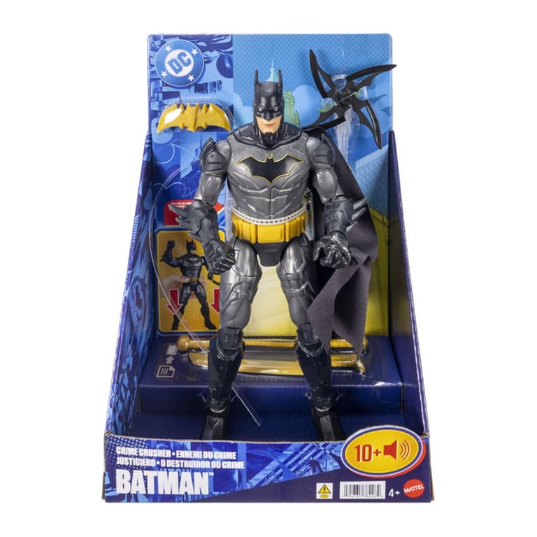 Mattel DC Batman Crime Crusher Figurine articulée 30 cm avec sons et 4 accessoires - vue 1