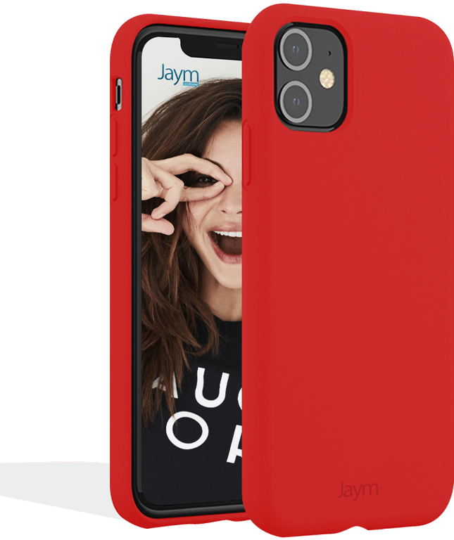 JAYM - Coque Silicone Premium Rouge pour Apple iPhone 12 / 12 Pro (6.1) -100% Silicone et Microfibre