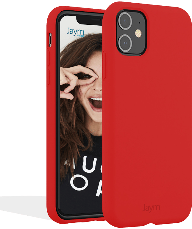 JAYM - Coque Silicone Premium Rouge pour Apple iPhone 12 / 12 Pro (6.1) -100% Silicone et Microfibre