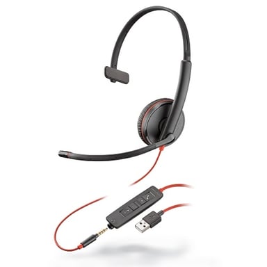 POLY Blackwire 3215 Auricular con cable Diadema Llamada/Música USB Tipo-A Negro