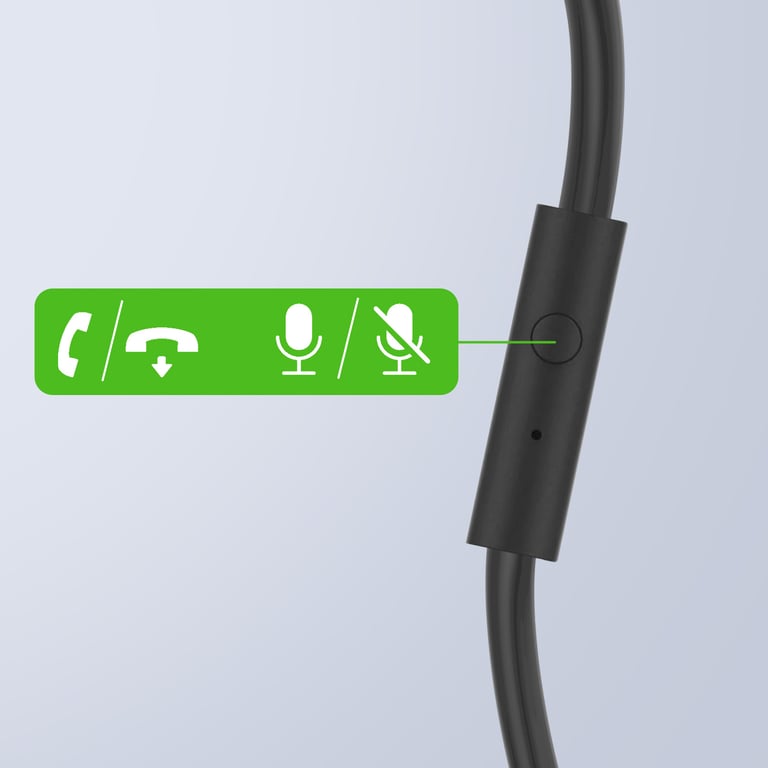 Casque Filaire Jack 3.5mm Enfant avec Microphone Bouton Multifonction Noir - Neuf