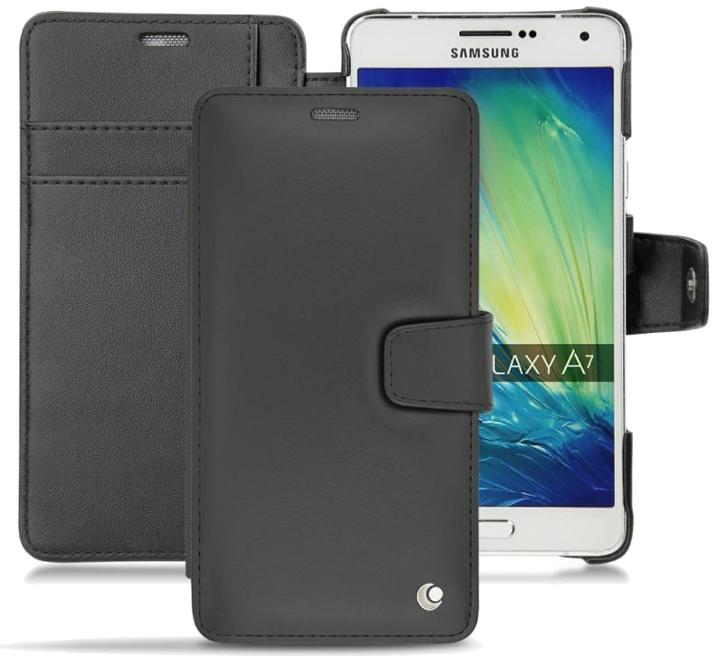 Housse cuir Samsung Galaxy A7 - Rabat horizontal portefeuilleNoir