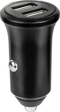 Double Chargeur voiture USB A+A 4.8A (2.4+2.4A) IC Smart Noir - 100% Plastique recyclé Bigben