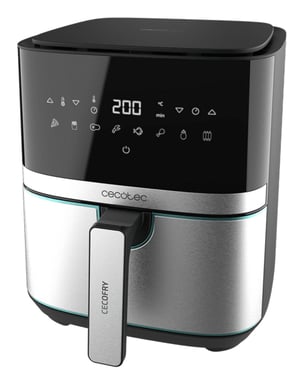 Cecotec 03317 freidora Sencillo 5,5 L Independiente 1700 W Freidora de aire caliente Negro, Acero inoxidable