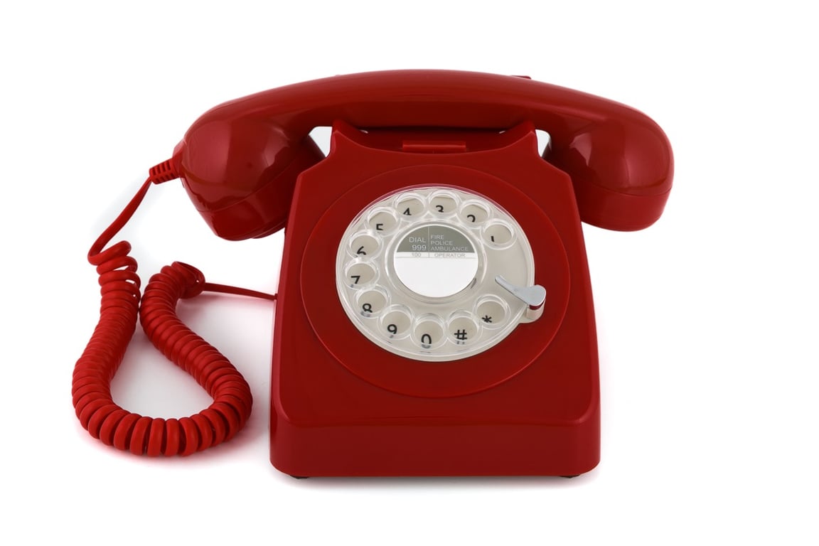 GPO 746 Rotary Téléphone à Cadran – Téléphone Fixe Vintage, Design rétro britannique iconique -Rouge - Neuf