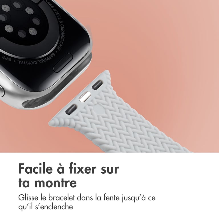 imoshion Bracelet tressé en silicone pour Apple Watch | 38/40/41/42 mm - Gris - Neuf