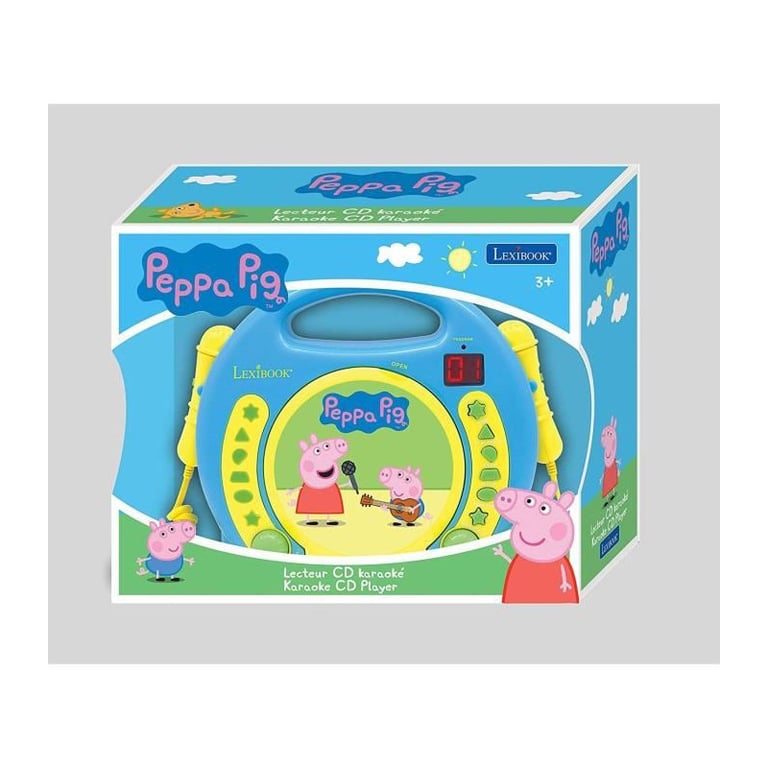 Lecteur CD Karaoké Enfant PEPPA PIG avec 2 Microphones - Neuf