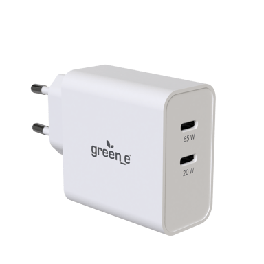 GREEN-E  GR6105 -  Chargeur 2 USB-C écoconçu 65W + 20W