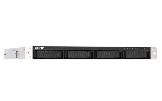 QNAP TS-453DU NAS Bastidor (1U) Intel® Celeron® J4125 4 GB DDR4 0 TB QNAP Turbo System Negro, Gris