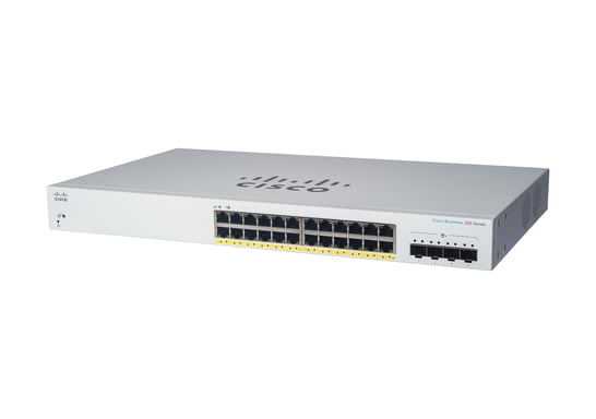 Cisco CBS220-24P-4G Connessione Ethernet Gigabit Ethernet L2 gestita (10/100/1000), con supporto di alimentazione tramite Ethernet (PoE) 1U Bianco