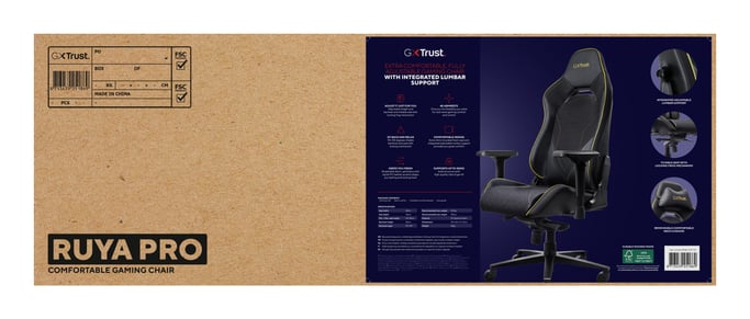 Trust GXT 721 Ruya Pro Silla para videojuegos universal Negro