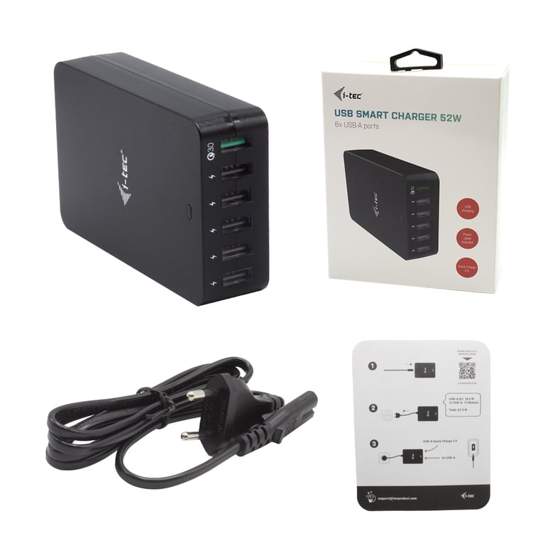 i-tec USB Smart Charger 6x Puerto USB-A 52W