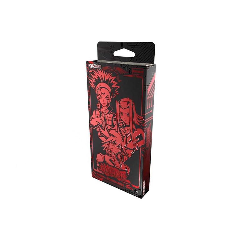Boîte/étui pour deck Konami Yu-Gi-Oh! Legendary 5Ds Boîtier pliable vertical Noir et Rouge - Neuf