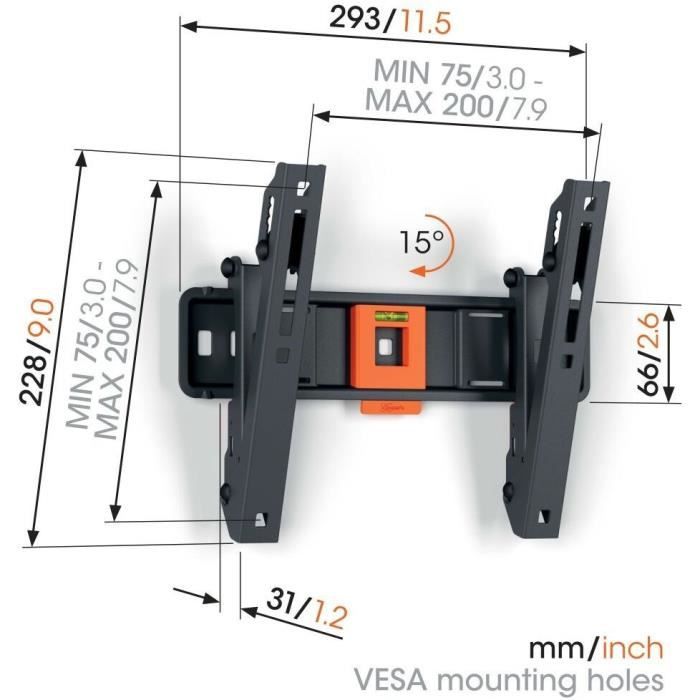 Support mural pour TV VOGEL' TVM 1223 Full Motion Small 1 bras 19 - vue 4