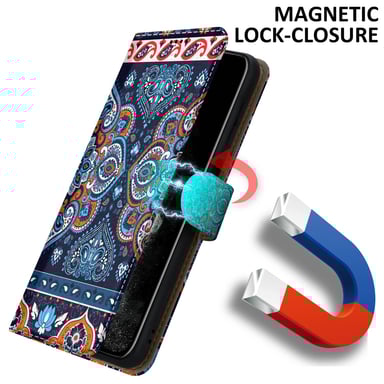 Coque pour Apple iPhone 11 PRO MAX Design Mandala Bleu No. 1 Housse de protection Étui avec fermeture magnétique, fonction de support et compartiment pour carte